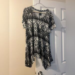 🖤 Chelsea & Theodore Black and White Tunic Top | Women’s XL | EUC